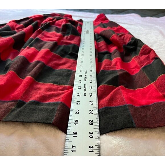 Jaff By Carol Anderson Women Plaid Pleated Midi Skirt Size -5-6 Red Black Cotton - Picture 2 of 8
